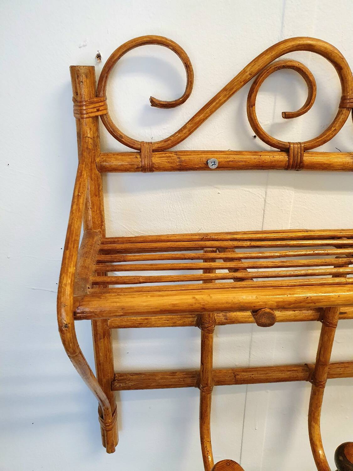 Vintage rattan shelf