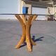 Bamboo and glass dining table