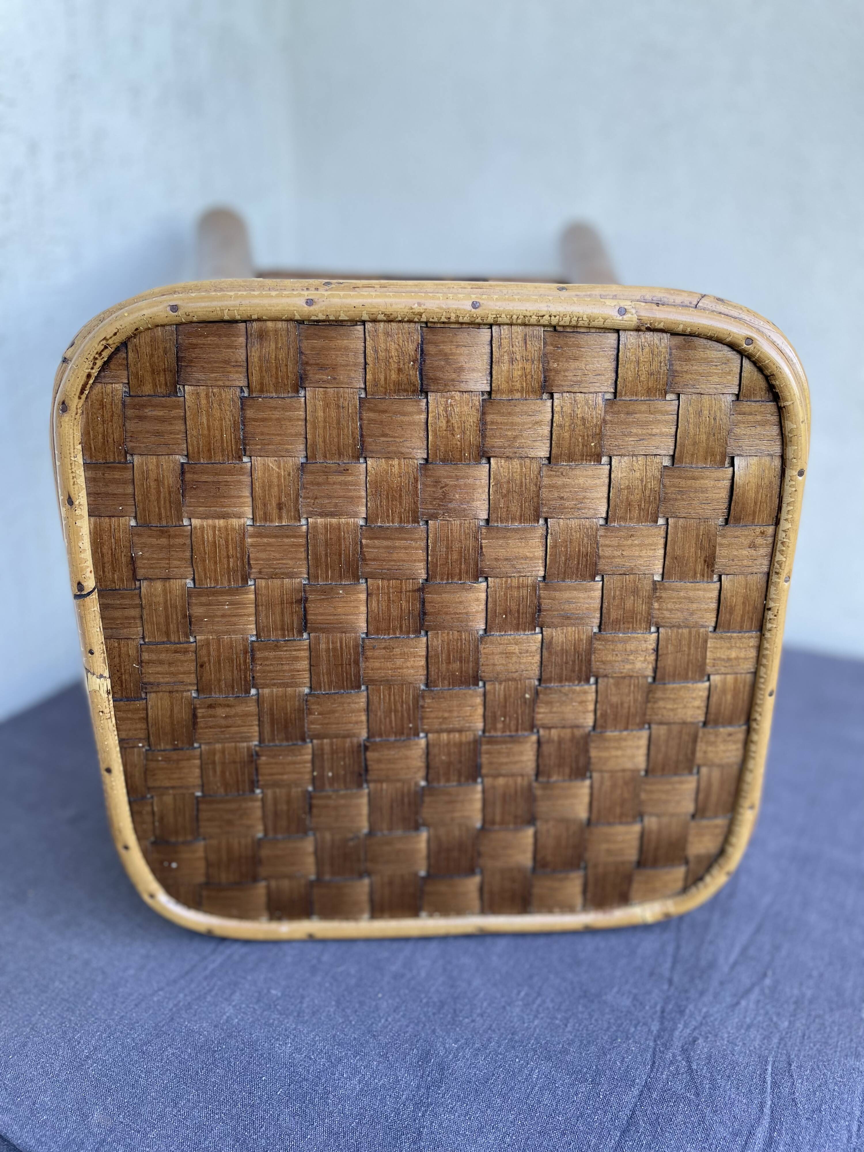 Chestnut and bamboo stool