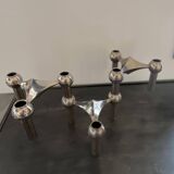 Set of 3 modular candlesticks nagel s22 vintage 1970