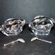 Vintage Bayel crystal salt shakers - Free-form Modernist design 1960