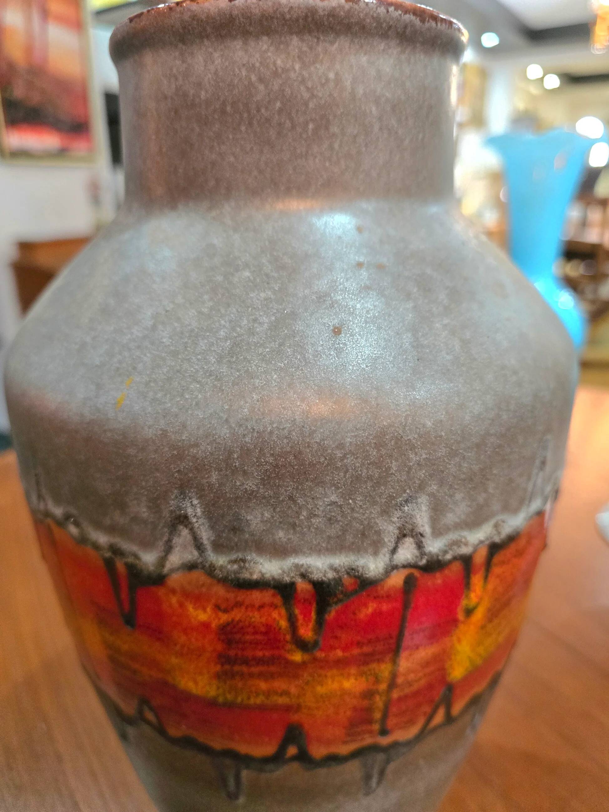 German Fat Lava Vase – Glazed ceramic – Germany, 1960s–1970s