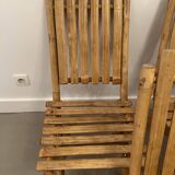 Suite of 6 folding bamboo chairs