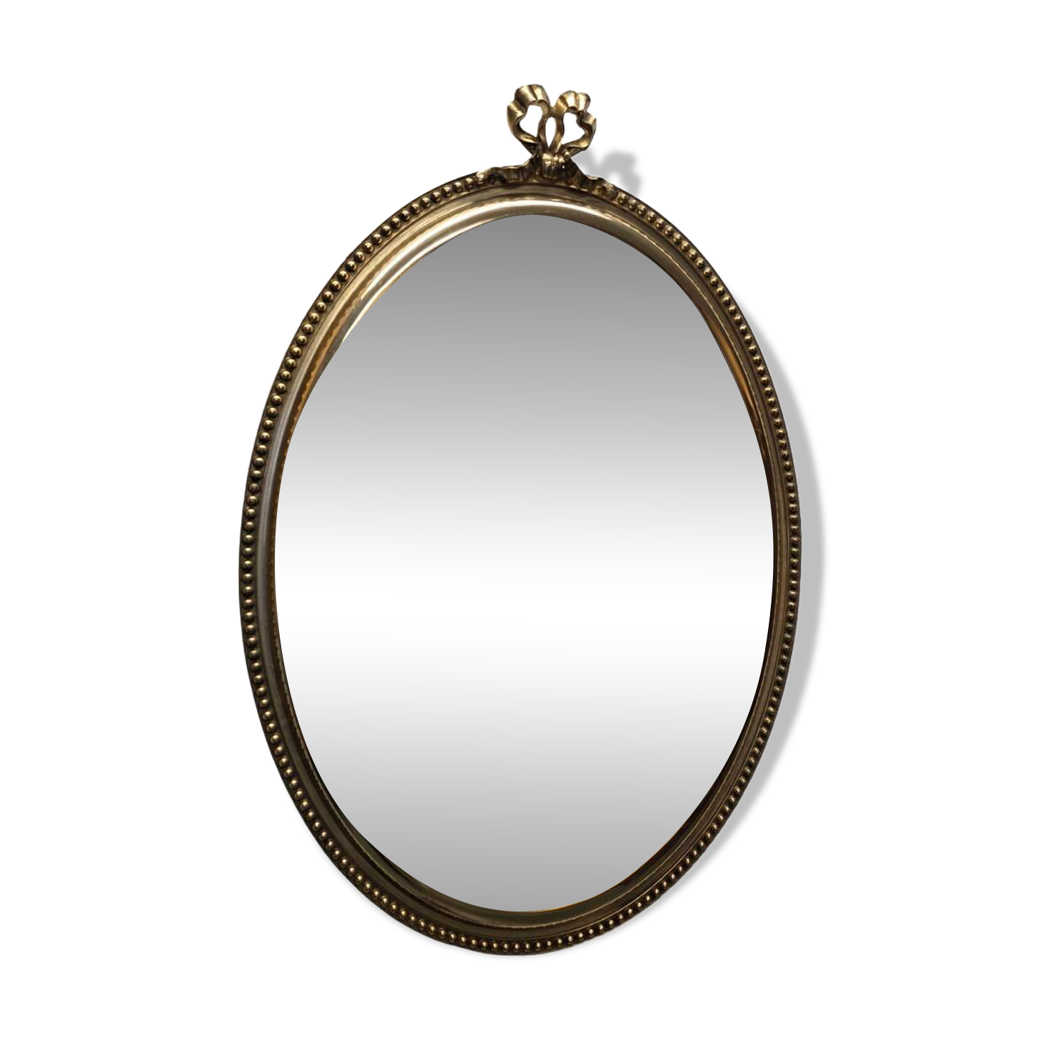 French classic Style Brass Mirror With Bow, 1950/60s