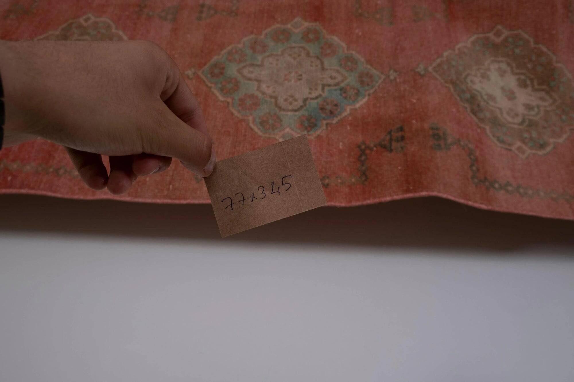 Vintage Turkish hallway rug 77x345 cm