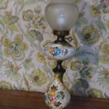 Painted ceramic lamp & lampshade glass lace