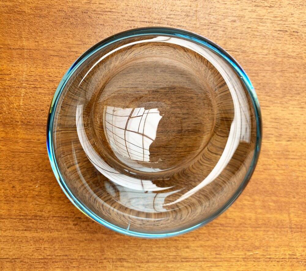 Set of 2 Danish glass bowls from the mid-century by Per Lütken for Holmegaard, 1960s.