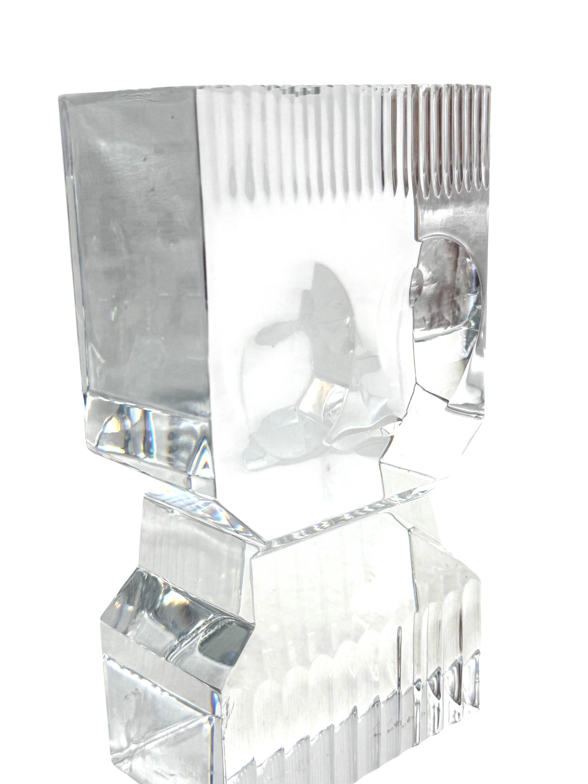 Sven Palmqvist, modern glass sculpture, Orrefors Sweden 1971