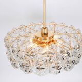 Kinkeldey chandelier in gilded brass and crystal glass, Germany, 1970s