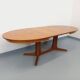 Vintage oval dining table Baumann from the 60s and 70s in teak with extension.
