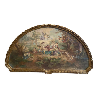 Watercolor painting XIXth Century antique decoration signed M.Censier