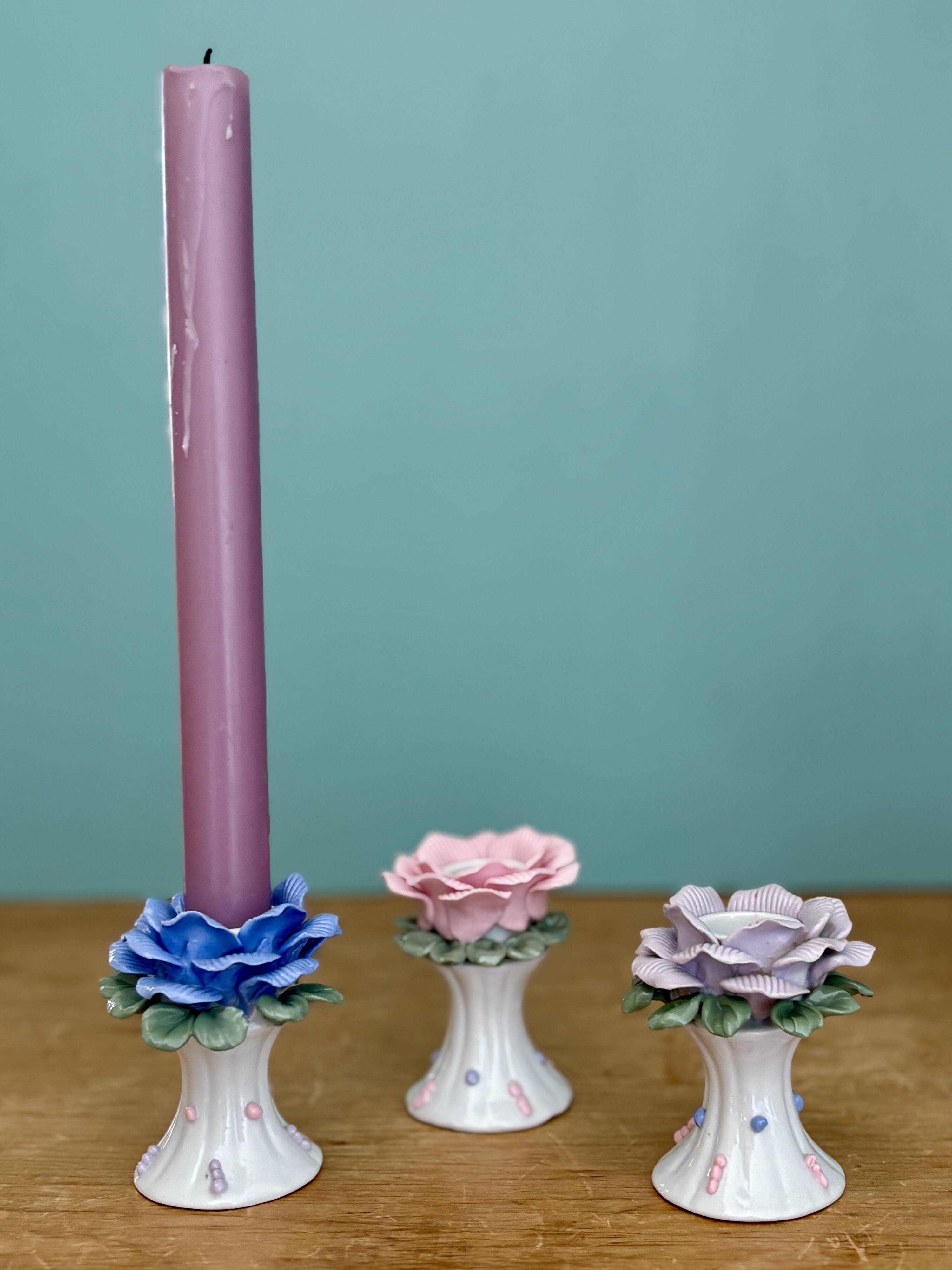 Set of 6 vintage ceramic candle holders