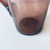 Blown glass pitcher, bubbled