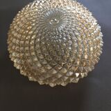 Slightly amber worked glass globe