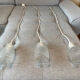 Set of 3 Refurbished Textured Glass Pendant Lights 1970s – Mid-Century