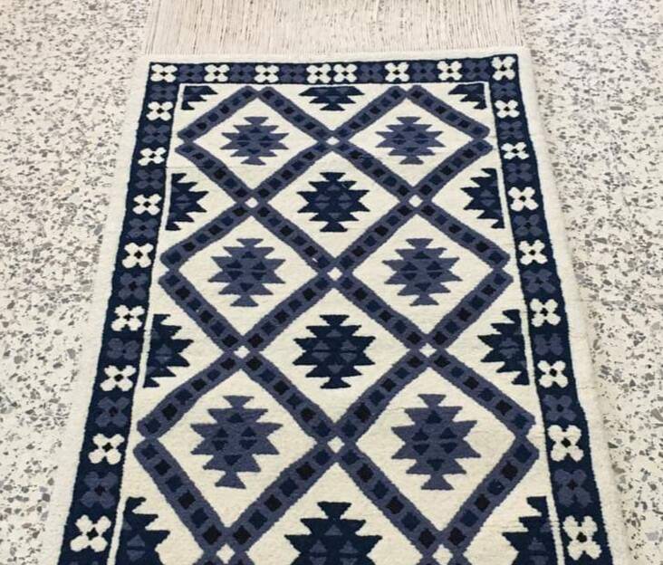 Hand-knotted high wool Berber rug