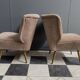 ensemble de 2 chaises de cocktail marron des années 1960