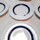 Lot de 5 assiettes à dessert 19,6cm bleues et blanches