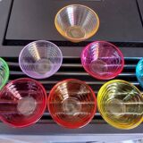 Old multicolored glass dish