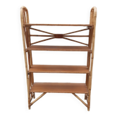Rattan and bamboo shelf bookcase 1950