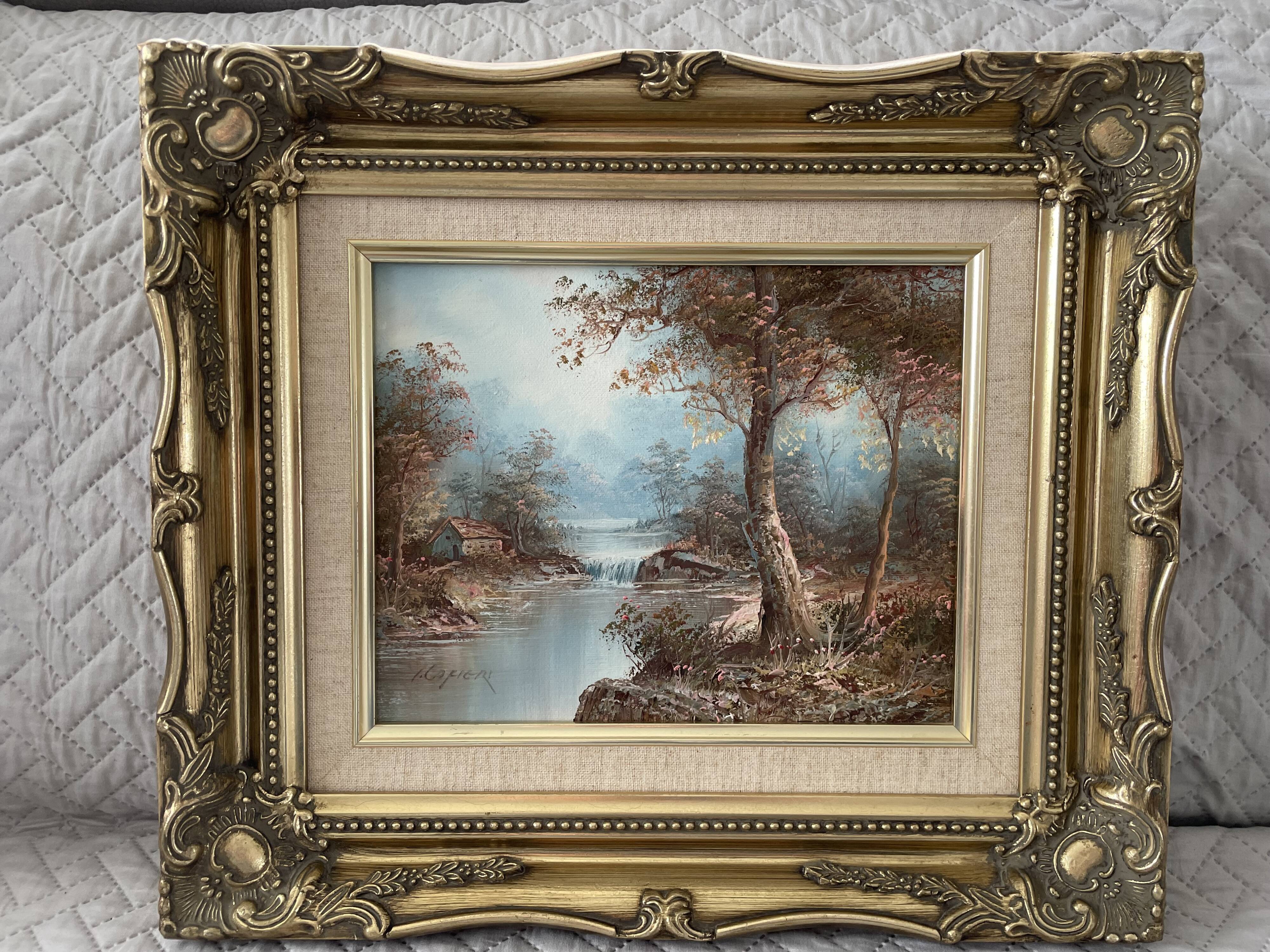 Signed oil painting - landscape - irène cafieri