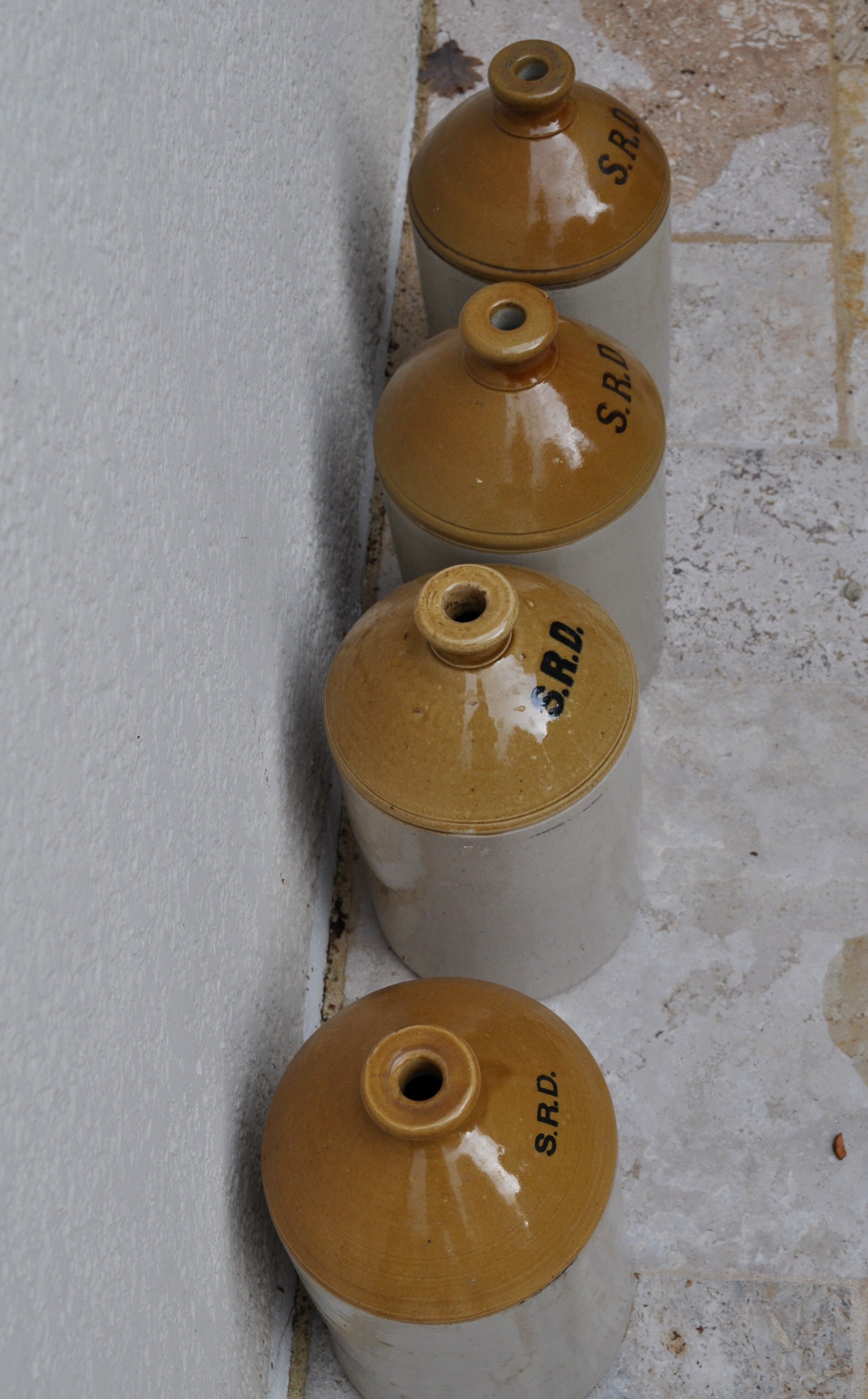 Bottle English jug sandstone S. R. D.