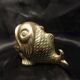 Empty pocket fish in gilded bronze
