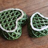 Woven ceramic heart-shaped baskets – Vallauris style