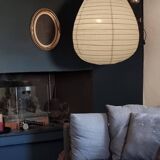 Fabric lampshade (linen) in the shape of a pear.