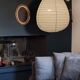 Luminaire en tissus (lin) en forme de poire