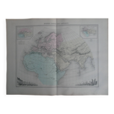 Ancienne carte du monde connu des anciens - 1893