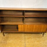 Bibliothèque vintage rétro en teck style milieu du siècle par Herbert E. Gibbs 1960 Slim •