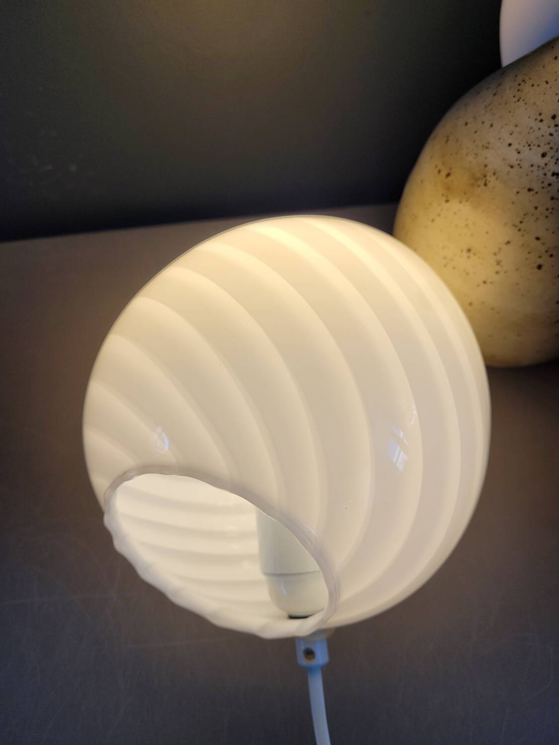 Lampe egg spirale en verre de Murano