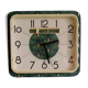 Horloge vintage pendule murale "verte dorée"