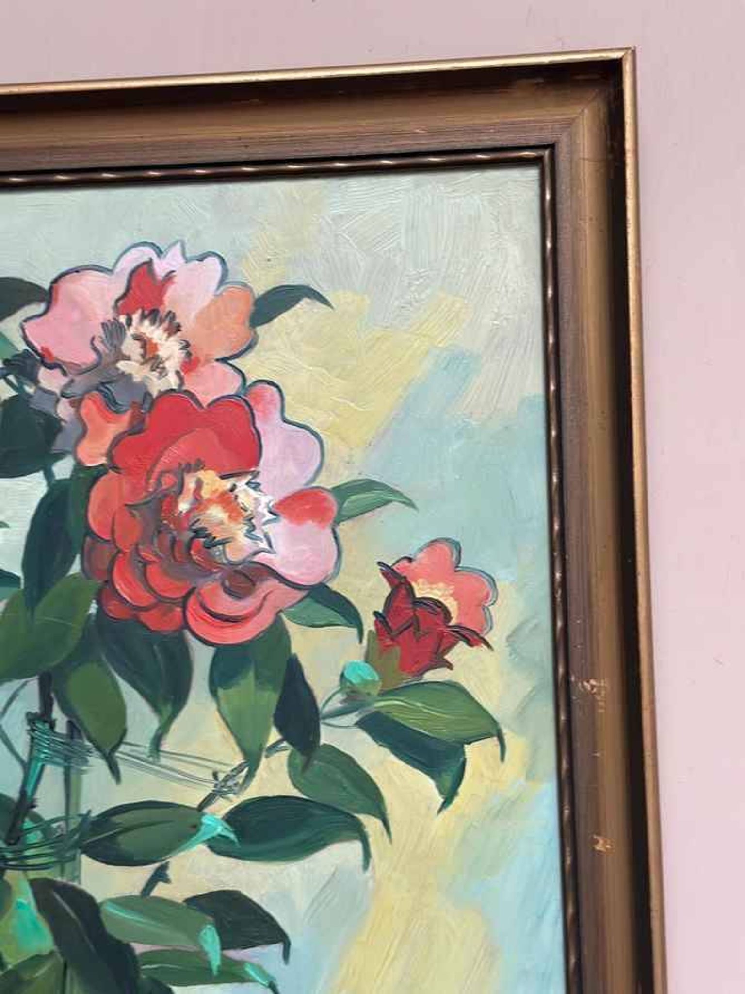 Swedish Oil on Panel – "Flower Motif in Pot” by G. Källbom