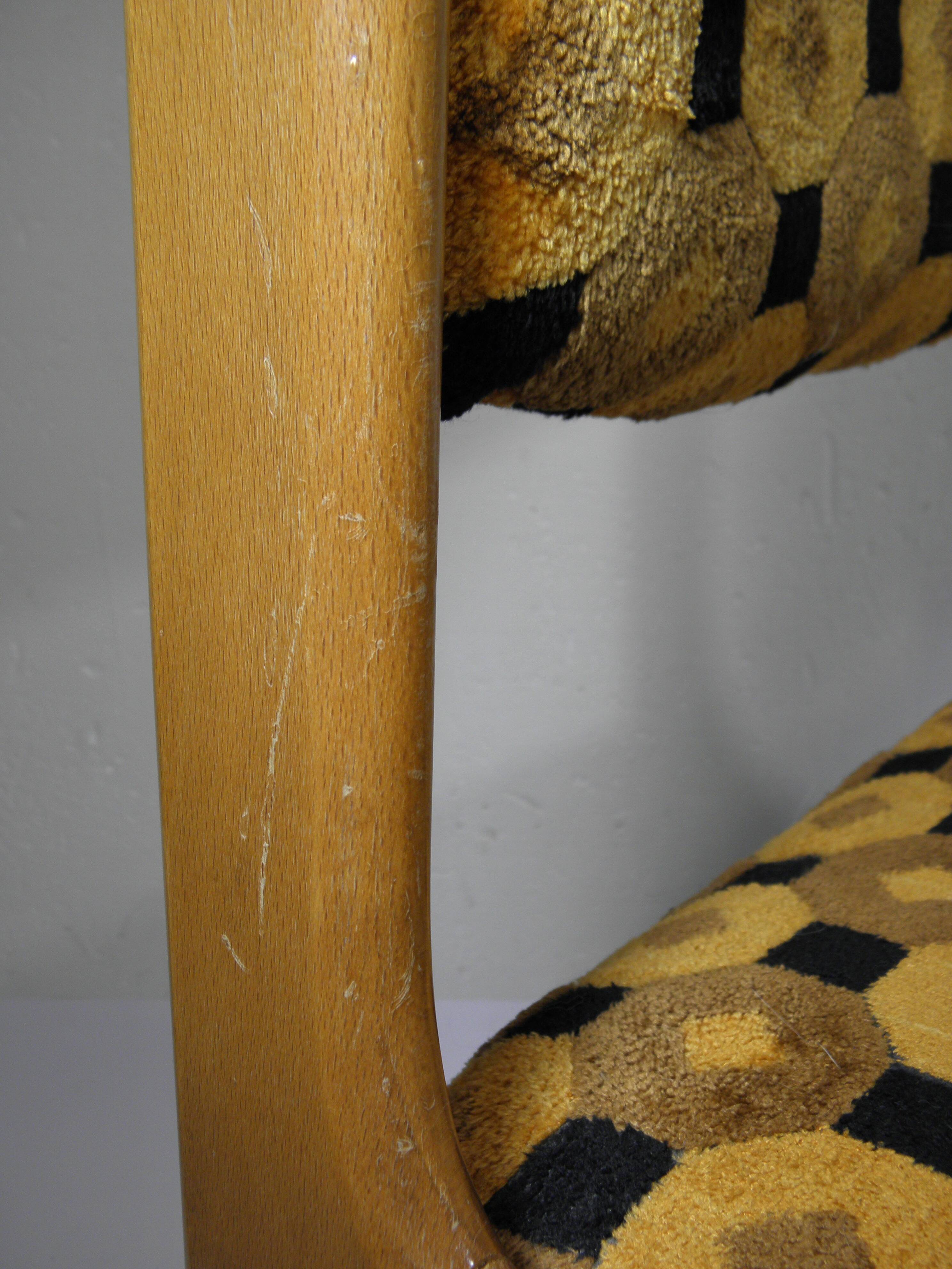 CHAISE BOIS et TISSU années 70