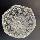 Polished and frosted molded crystal vase – Mid-20th century
