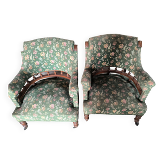 2 19th century Bergère armchairs