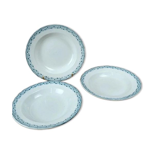 Lot de 3 assiettes creuses Orléans Sarreguemines & Digoin