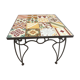 Wrought iron and wood table