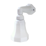 Applique murale col de cygne porcelaine céramique tulipe verre opaline blanche