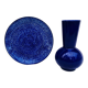 Set of 6 flat blue plates in Indian ceramic