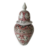 Grand vase couvert en faïence portugaise décor peint à la main