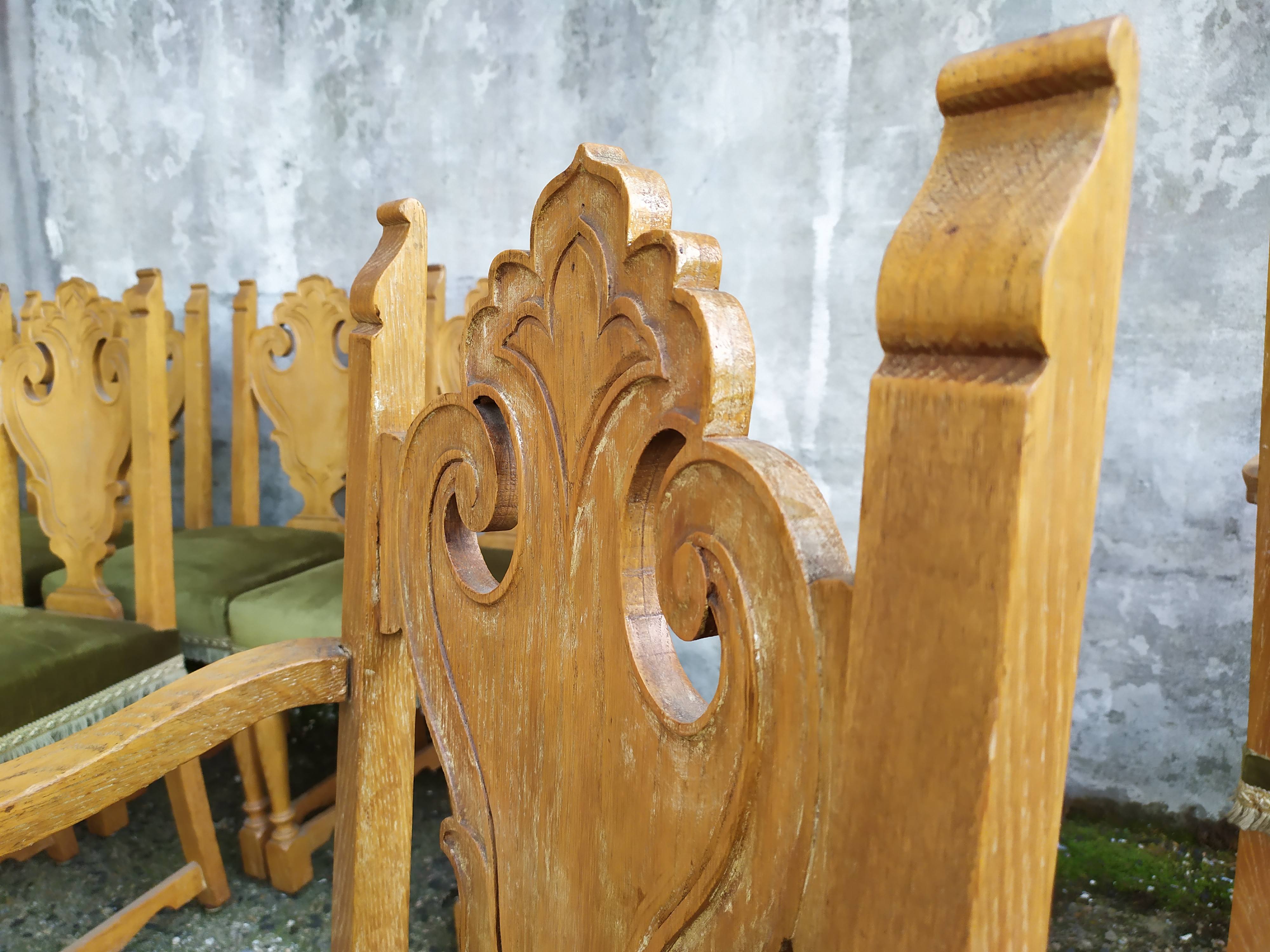 8 ceruse oak style chairs