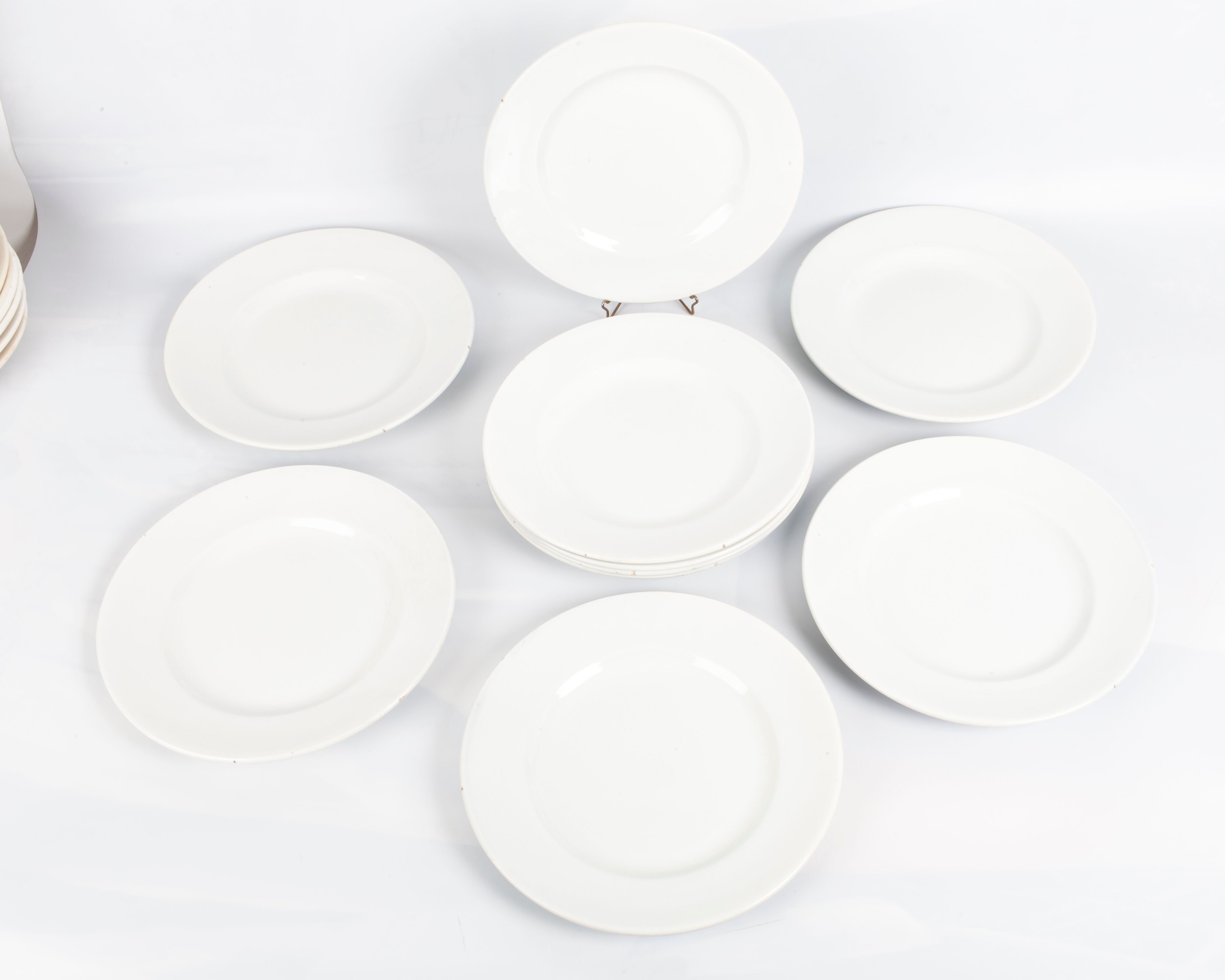Lot of 10 old white plates