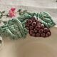 2 vintage barbotine dishes - Strawberry and grape