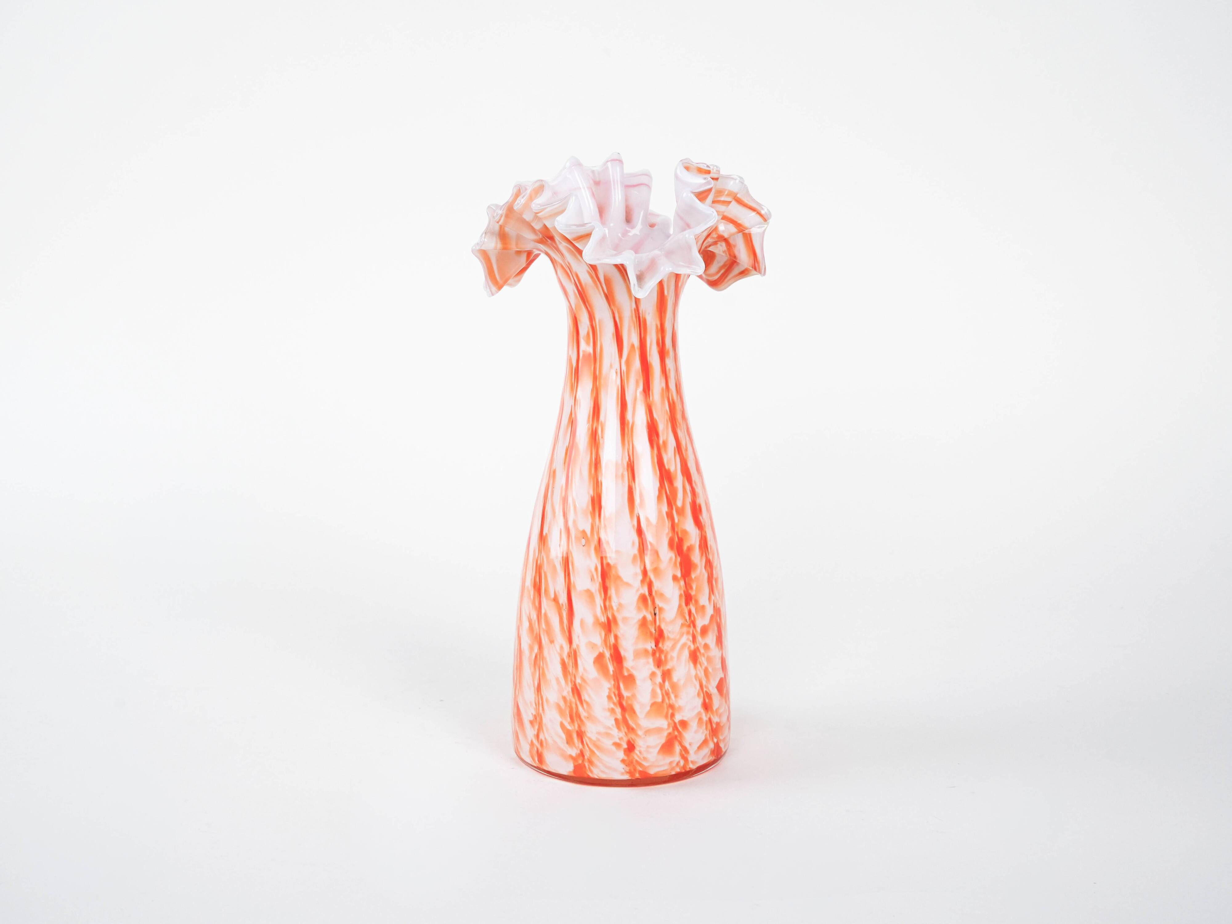 Orange vase, Italian design, 1960s, made in Italy