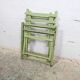 Child's folding chair in patinated green wood