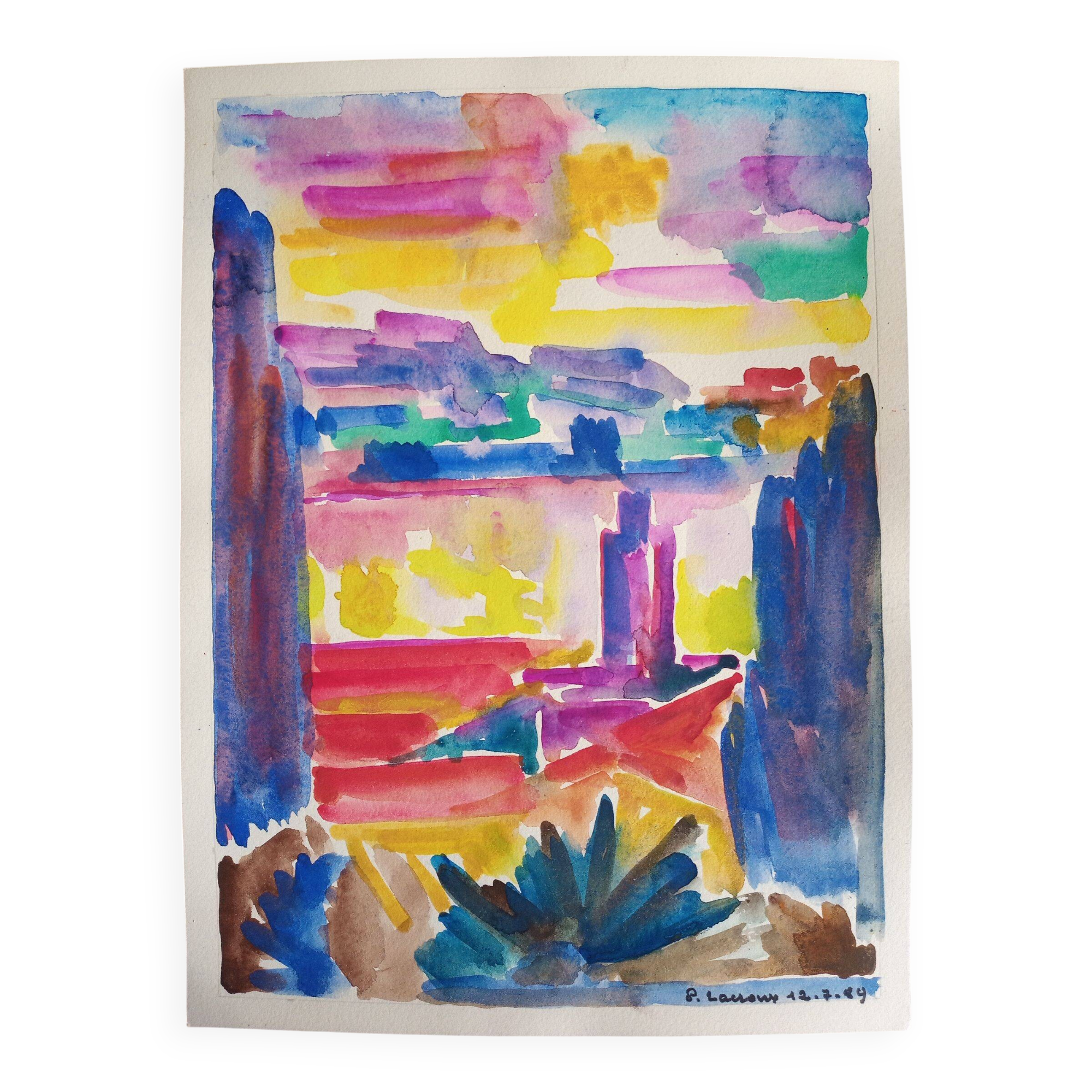 Pierre Lacroux (1909-1993) Gouache on paper 24 x 32 cm - from 1989 - (299)