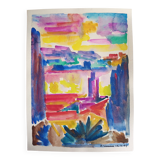 Pierre Lacroux (1909-1993) Gouache on paper 24 x 32 cm - from 1989 - (299)